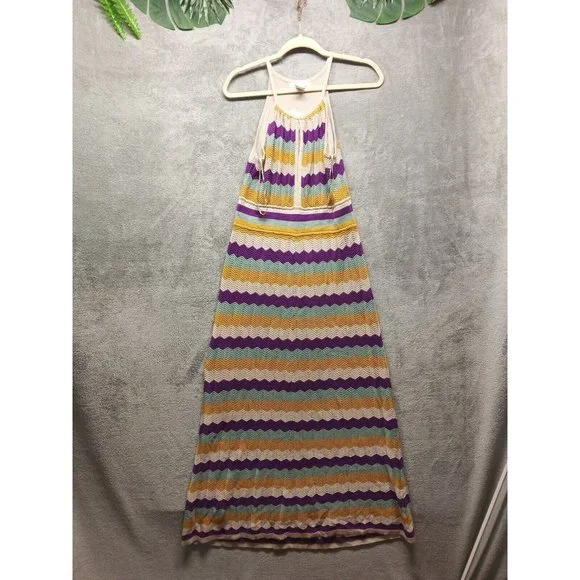 Design History | Dresses | Nwt Design History Women Knit Maxi Dress Halter  Geometric Pattern Us Xs2 | Poshmark